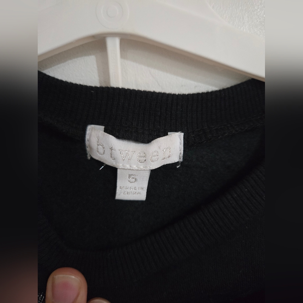 Black and‎ Silver Kids Sweatshirt with Bow Set - Picture 4 of 4